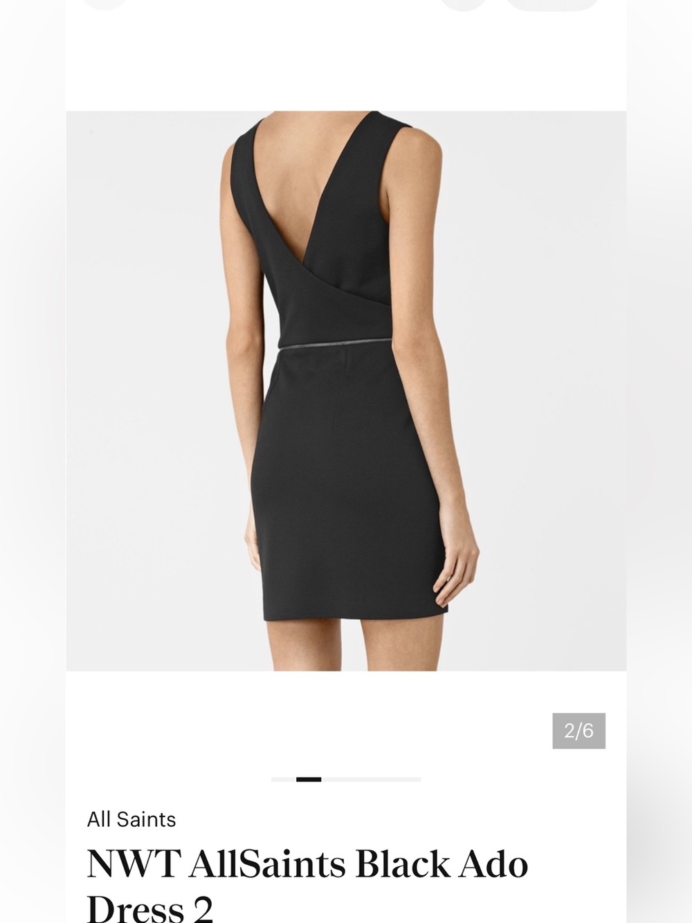 AllSaints Black Ado Mini Dress - Picture 2 of 3